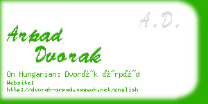 arpad dvorak business card